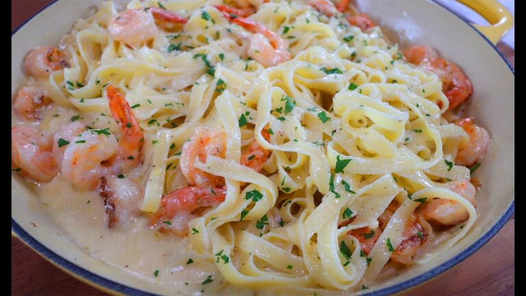 Delicioso Fetuccini Alfredo con Camarones: Una Receta Irresistible