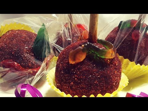 Deliciosas manzanas cubiertas de tamarindo