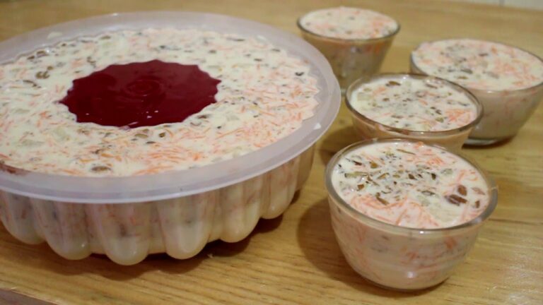 Deliciosa gelatina de zanahoria con pi&ntilde;a y nuez