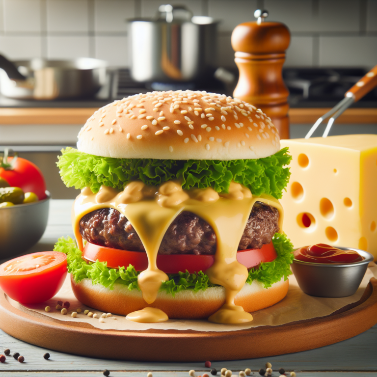 Deliciosa Hamburguesa con Salsa de Queso: Receta F&aacute;cil y R&aacute;pida