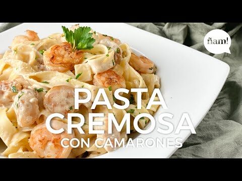 Deliciosos Espagueti con Camarones y Media Crema: Receta F&aacute;cil y R&aacute;pida