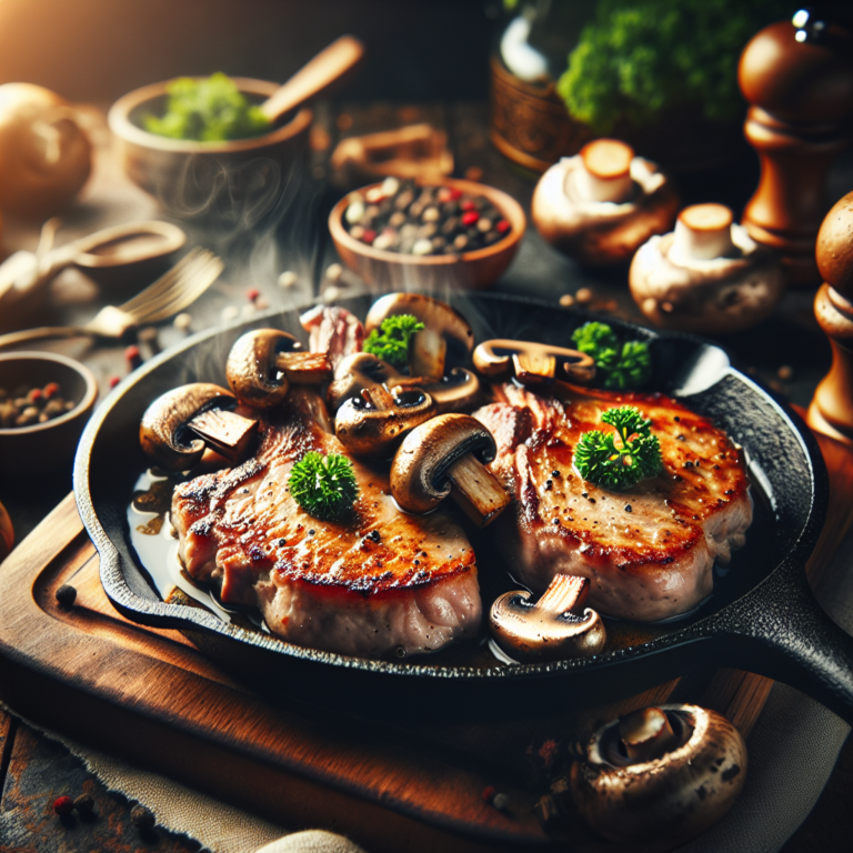 Deliciosas Chuletas de Puerco con Champi&ntilde;ones: Receta F&aacute;cil y R&aacute;pida