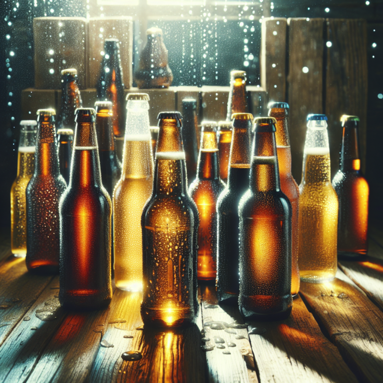 botellas de cerveza de vidrio