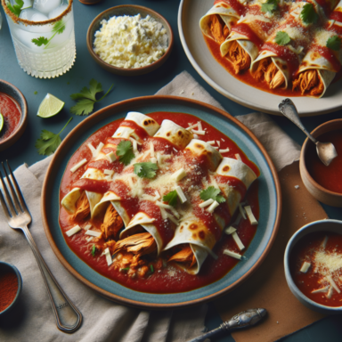 Deliciosas Enchiladas Rojas con Pollo: Receta Tradicional F&aacute;cil y R&aacute;pida