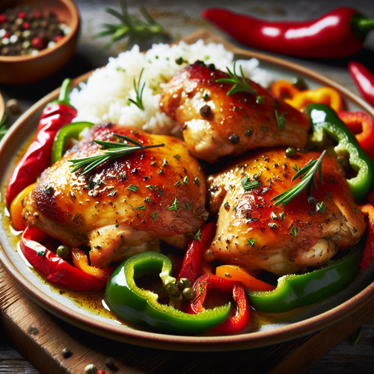 Muslos de Pollo con Pimientos: Receta Fácil y Deliciosa para Llevar a ...