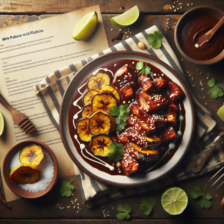 Deliciosa Receta de Mole Poblano con Pl&aacute;tano Macho: Un Sabor Tradicional Mexicano
