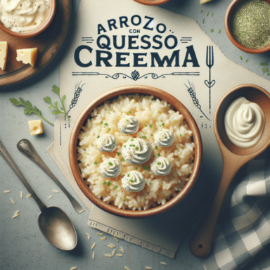 arroz con queso crema