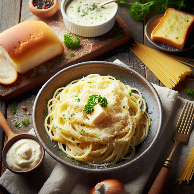espagueti blanco con mantequilla y crema