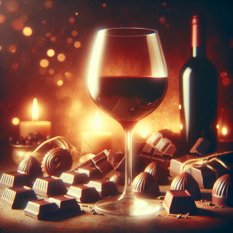 vino tinto con chocolate amargo